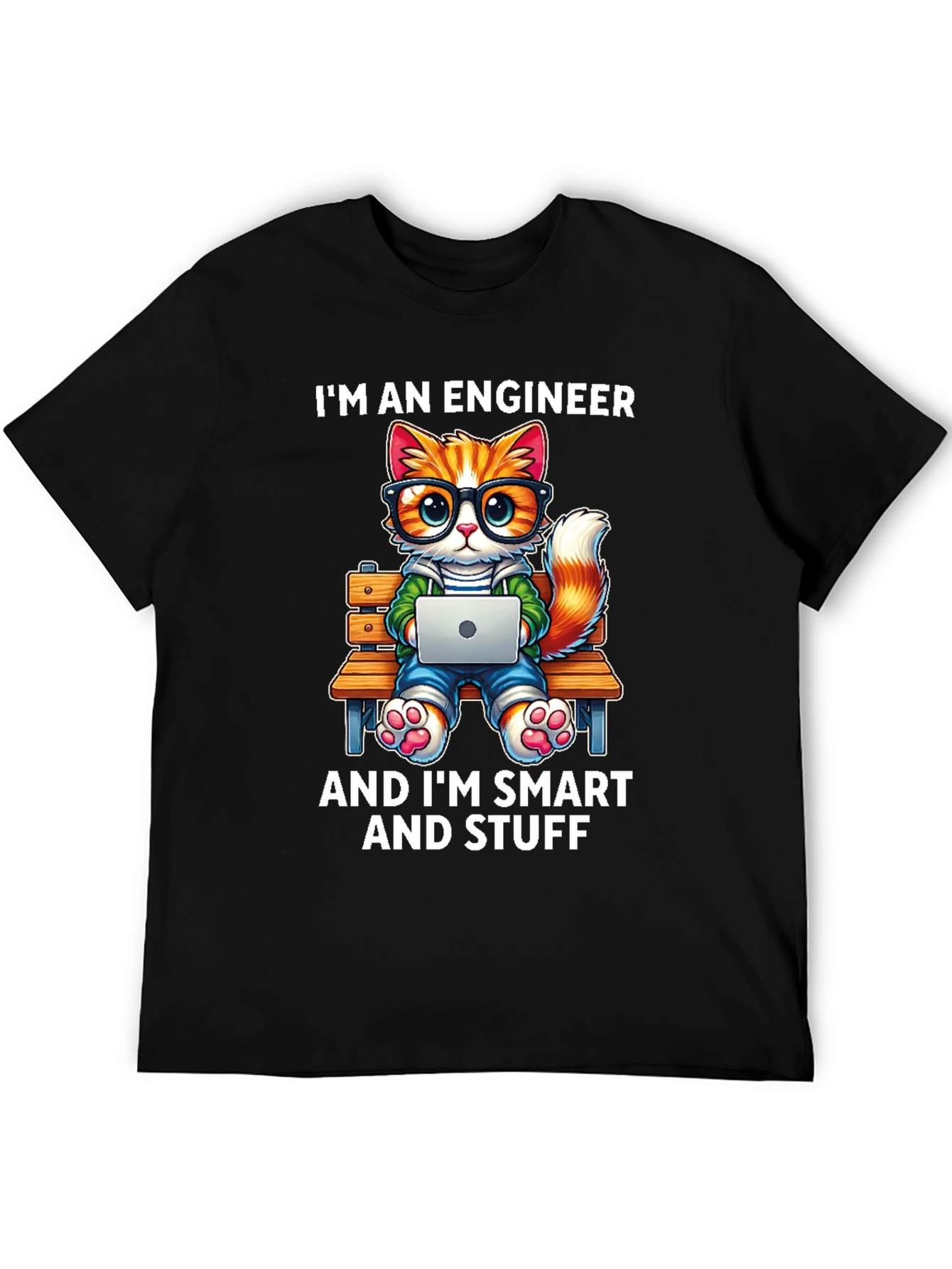 Engineer Cat T-Shirt - Smart & Stylish!