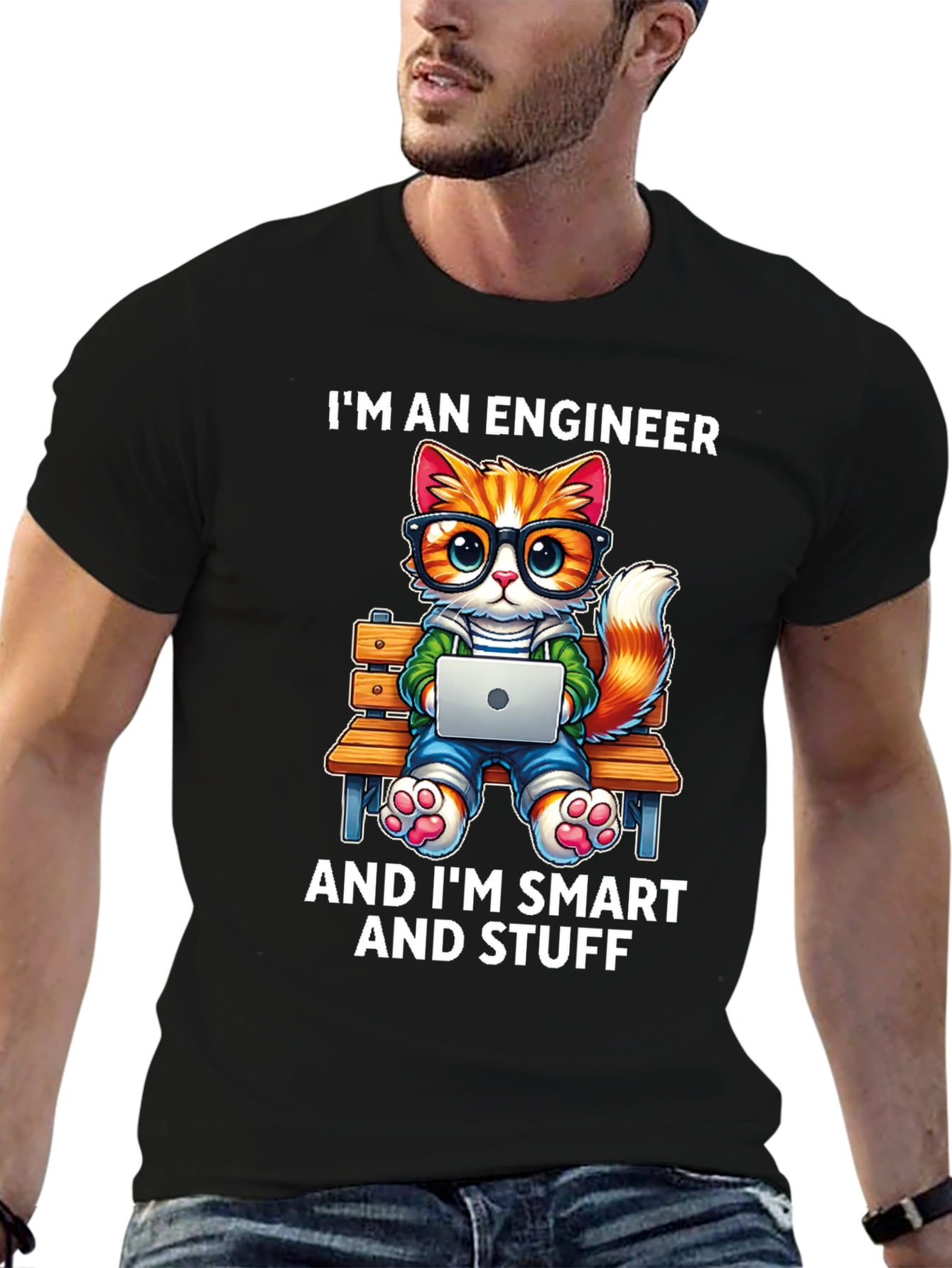 Engineer Cat T-Shirt - Smart & Stylish!