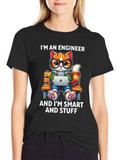 Engineer Cat T-Shirt - Smart & Stylish!