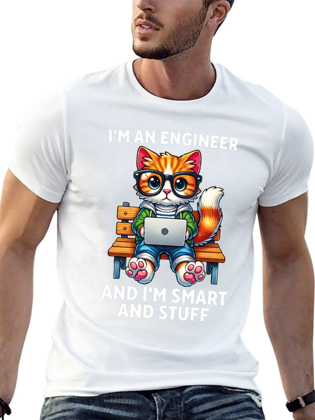 Engineer Cat T-Shirt - Smart & Stylish!