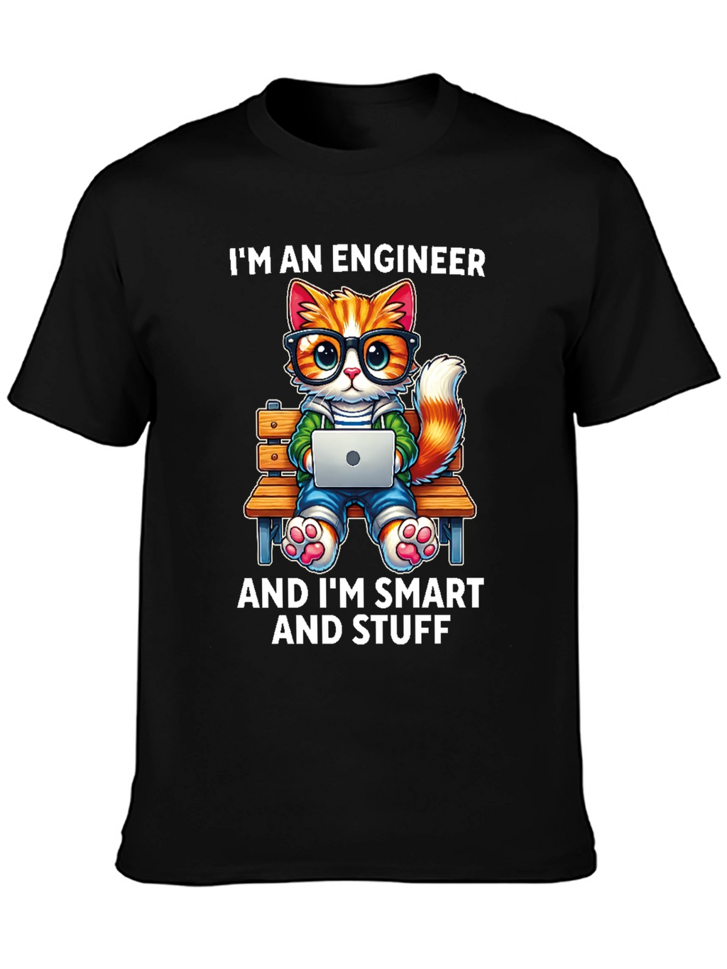 Engineer Cat T-Shirt - Smart & Stylish!