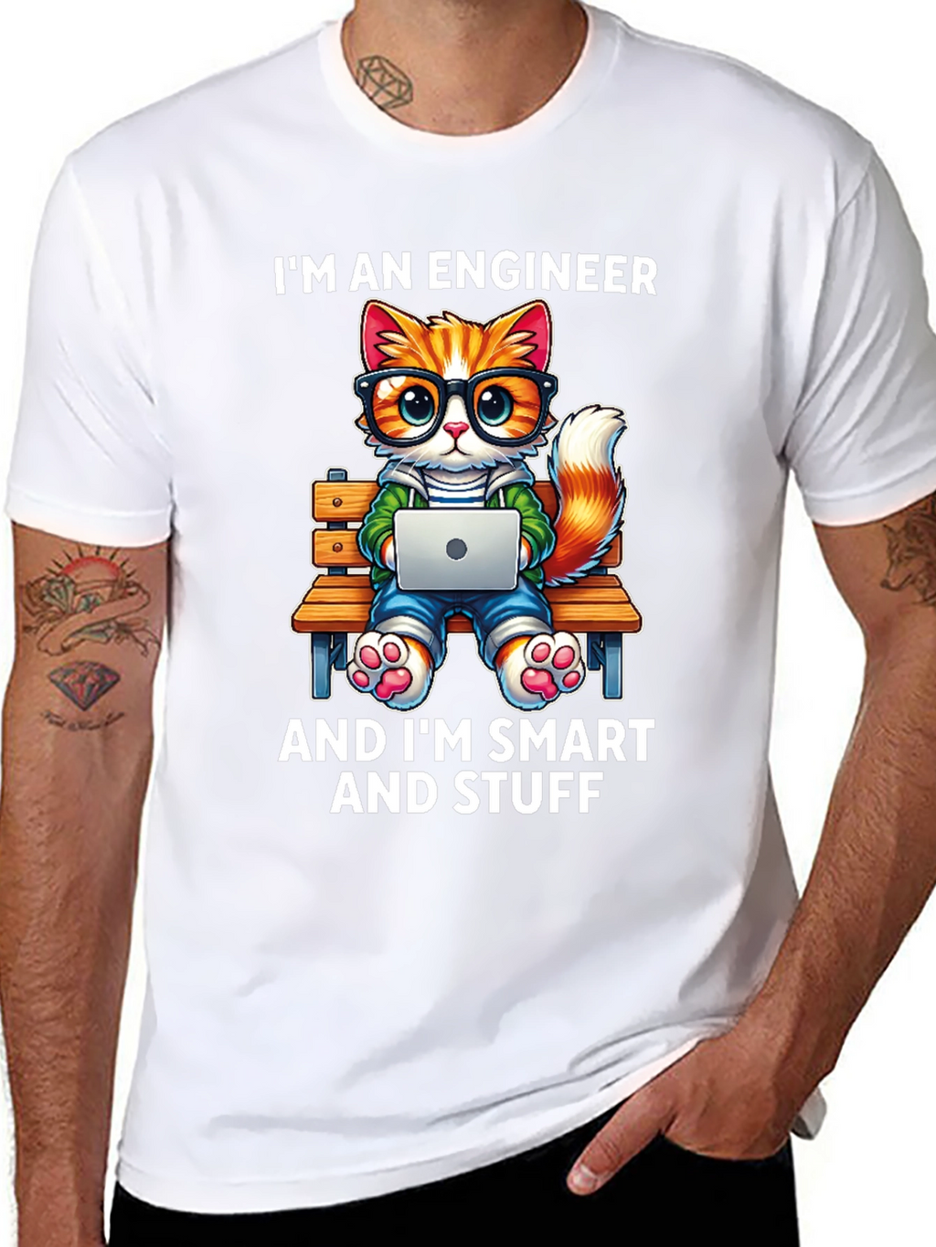 Engineer Cat T-Shirt - Smart & Stylish!