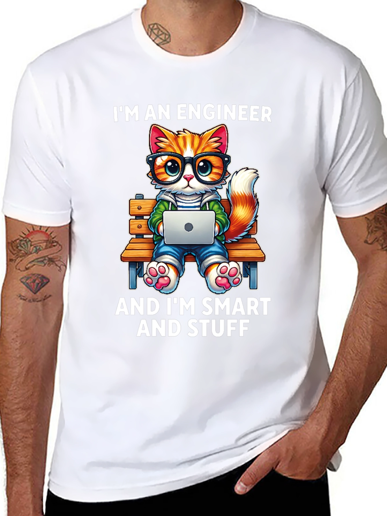 Engineer Cat T-Shirt - Smart & Stylish!