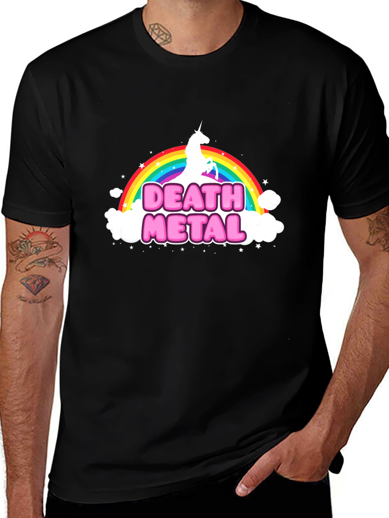 Death Metal Unicorn T-Shirt - Black Cotton Tee