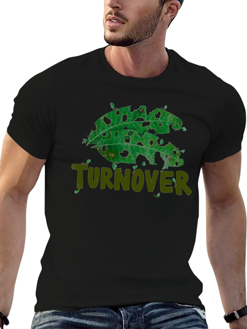 Turnover Leaf Design T-Shirt
