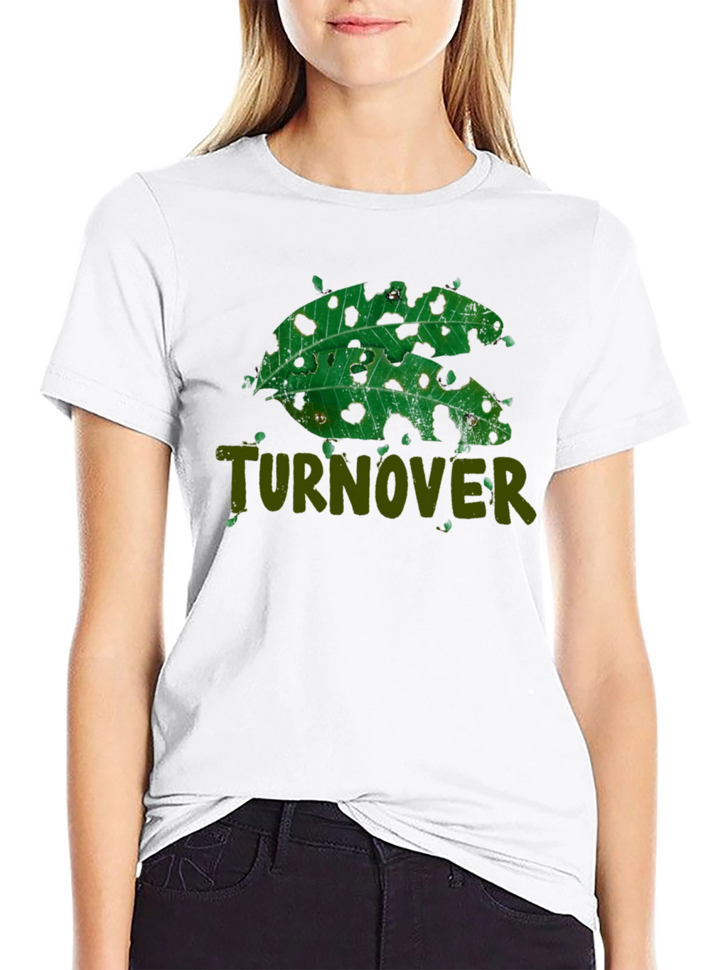 Turnover Leaf Design T-Shirt