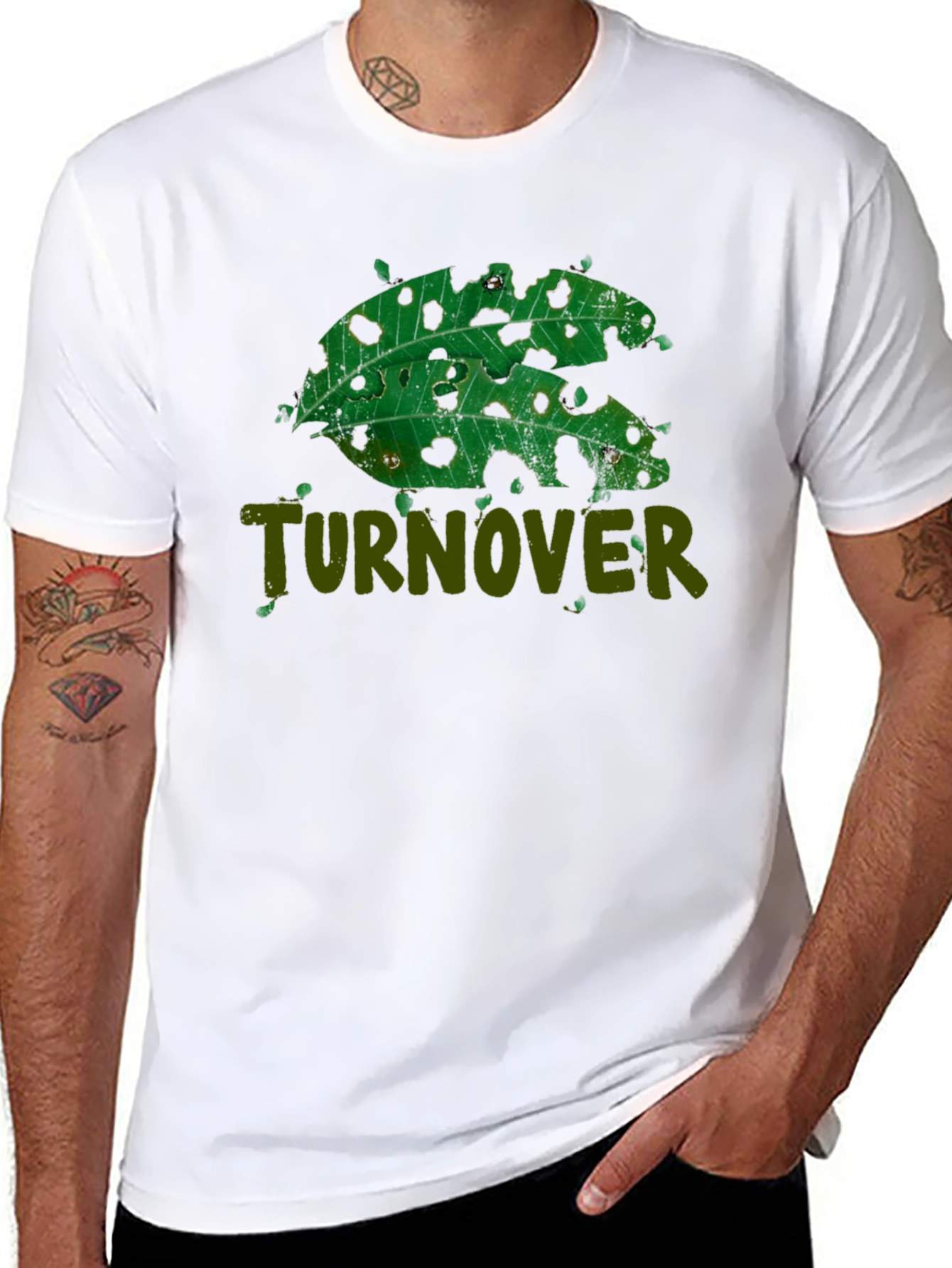 Turnover Leaf Design T-Shirt