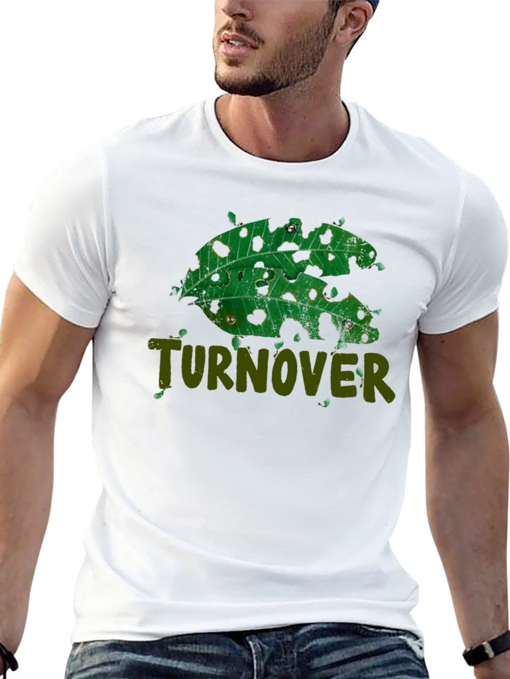 Turnover Leaf Design T-Shirt