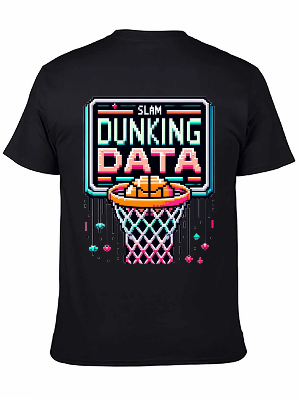Slam Dunking Data Pixel Art T-Shirt
