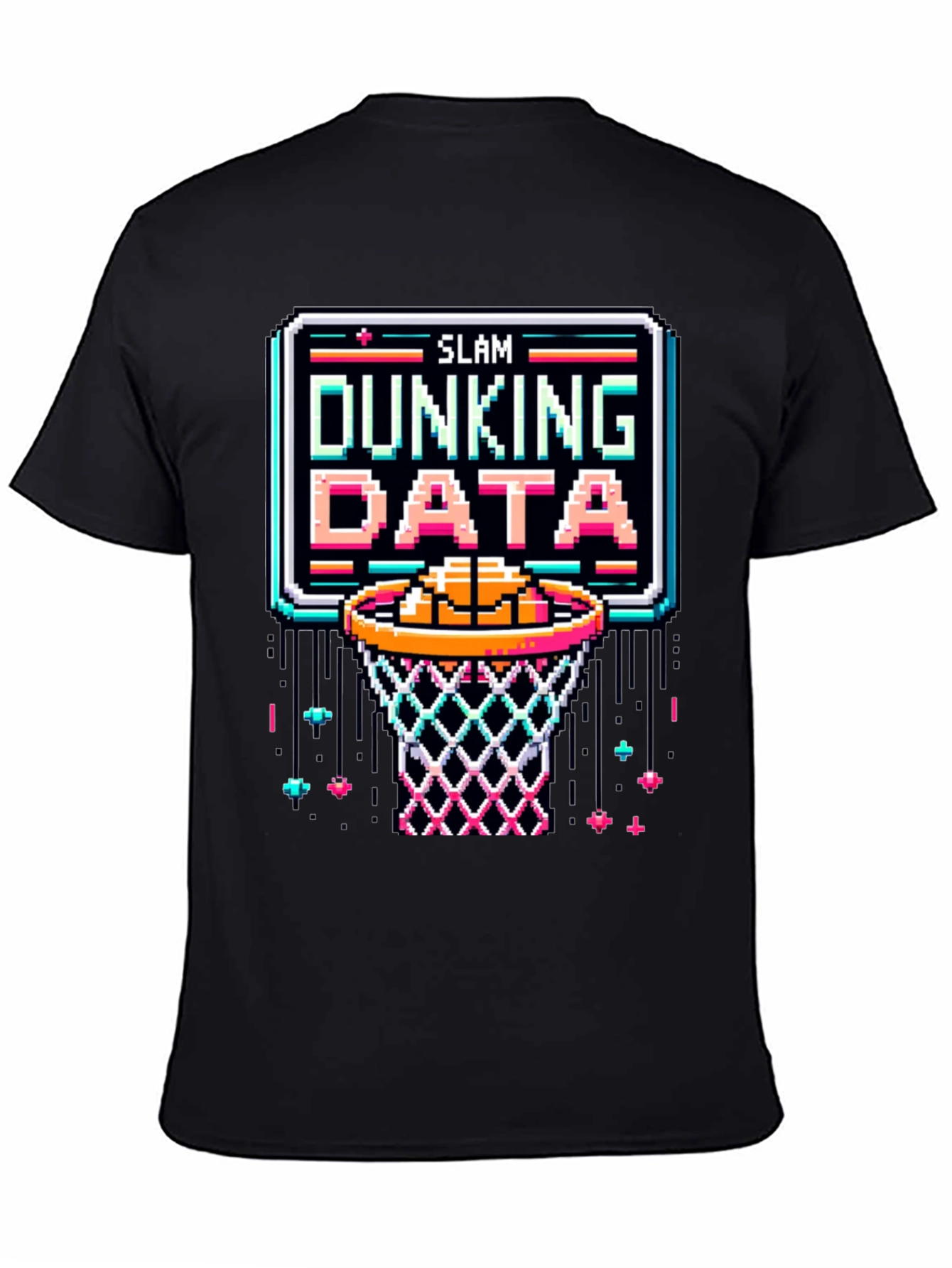 Slam Dunking Data Pixel Art T-Shirt