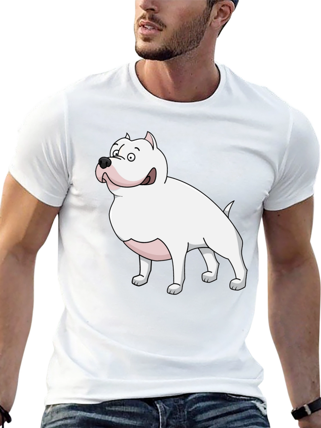 Cartoon Dog Graphic Tee - Black T-Shirt