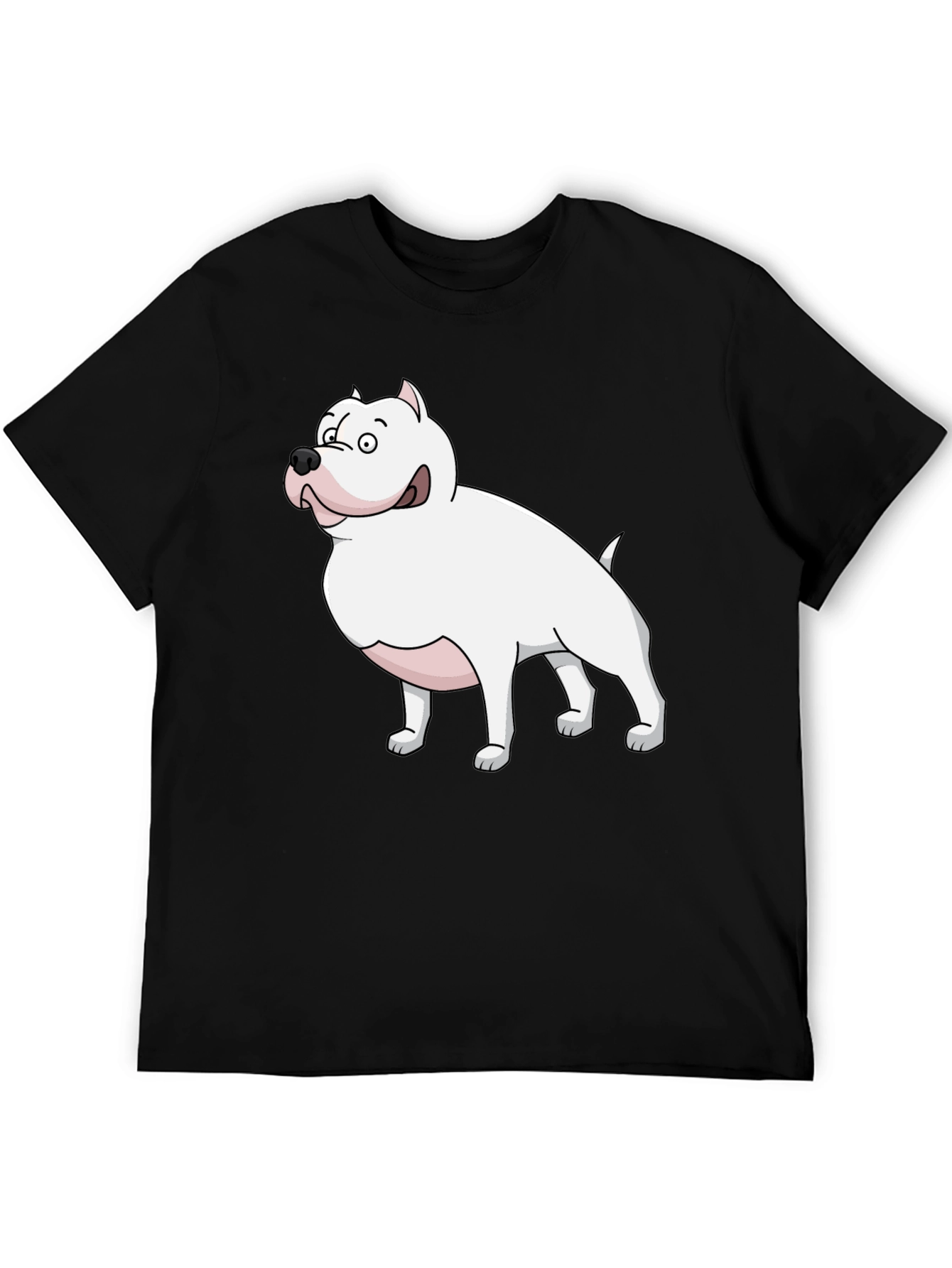 Cartoon Dog Graphic Tee - Black T-Shirt