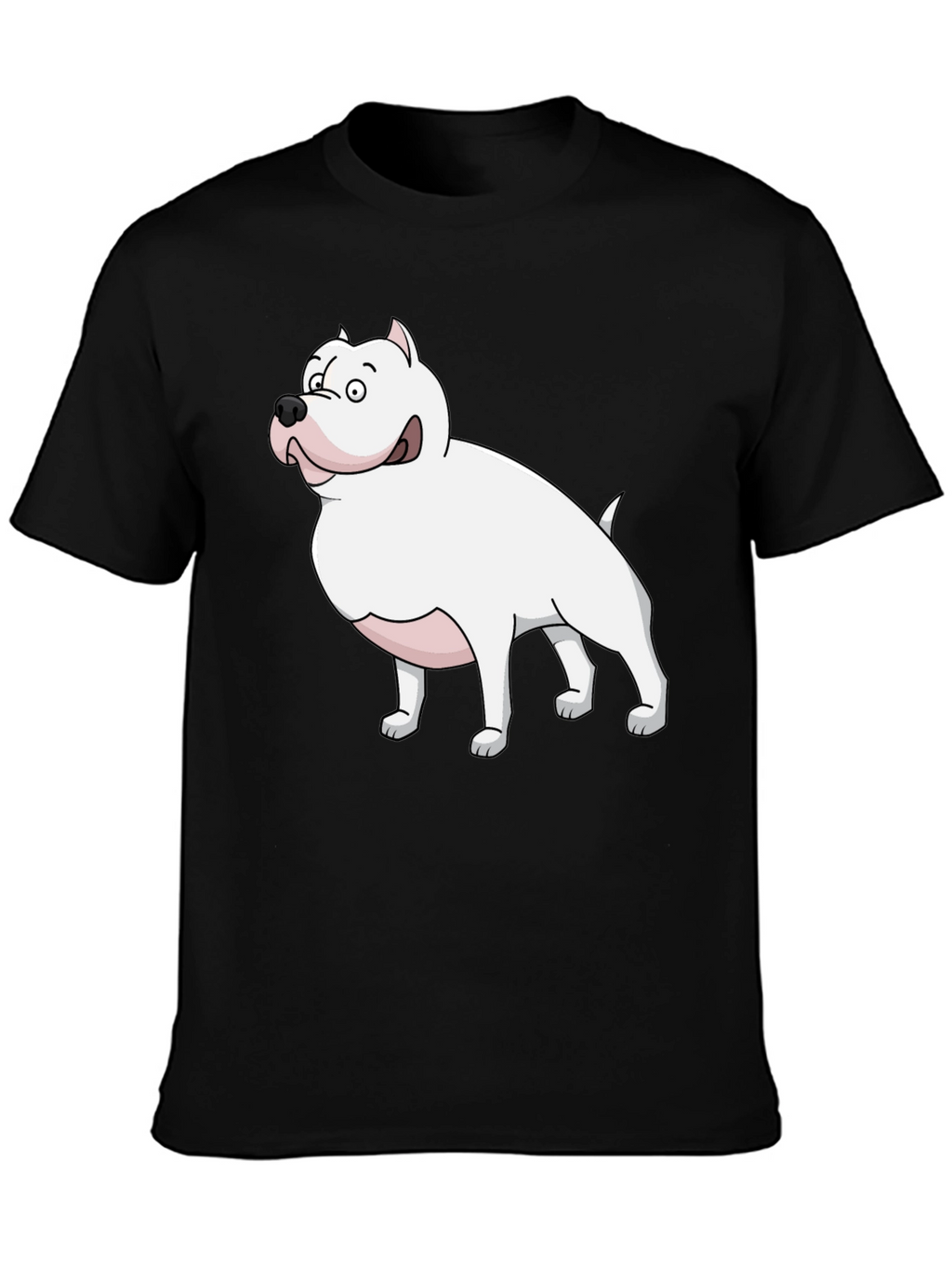 Cartoon Dog Graphic Tee - Black T-Shirt