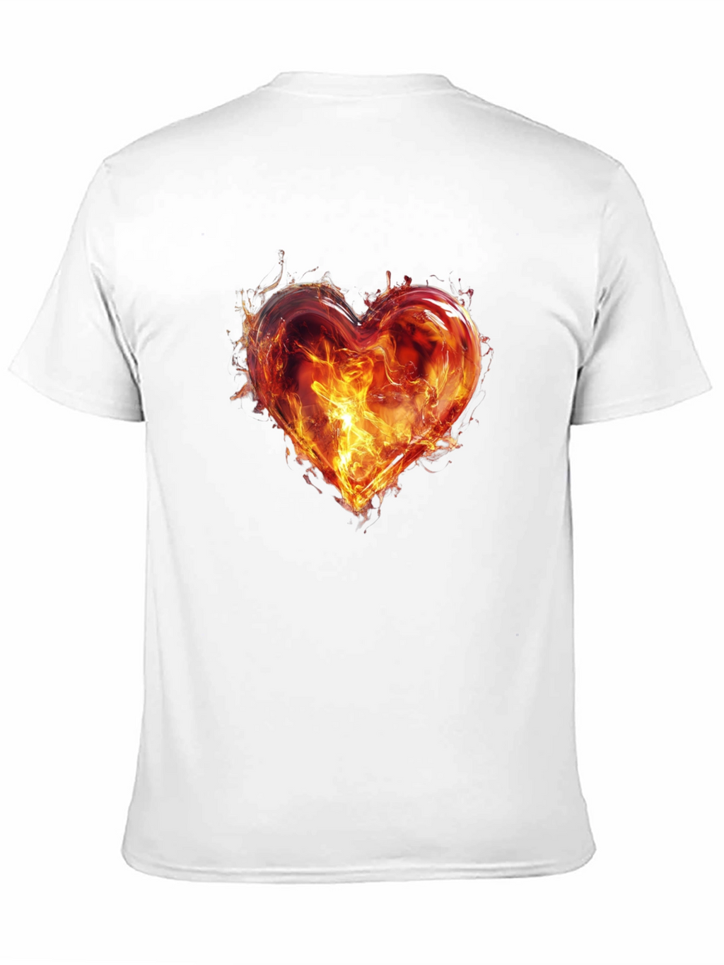 Fiery Heart Graphic T-Shirt - Bold Black Tee