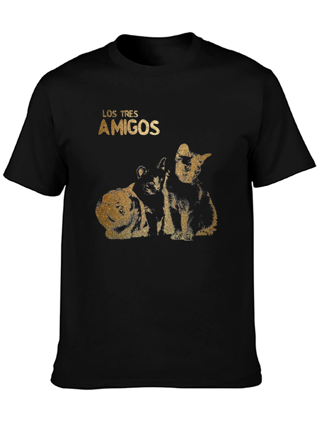 Los Tres Amigos Cats T-Shirt - Black