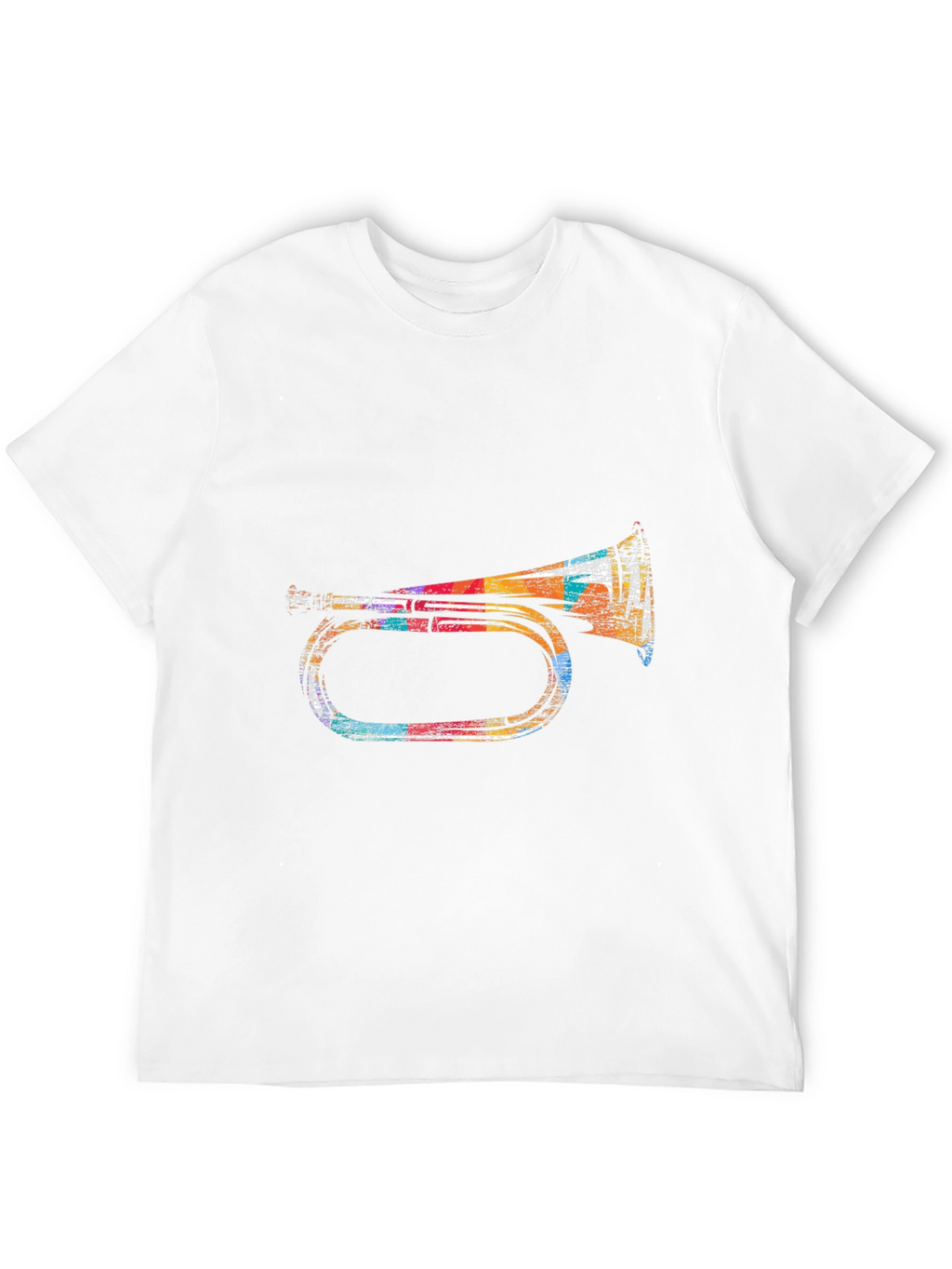 Retro Trumpet Graphic Tee - Black Cotton Blend T-Shirt