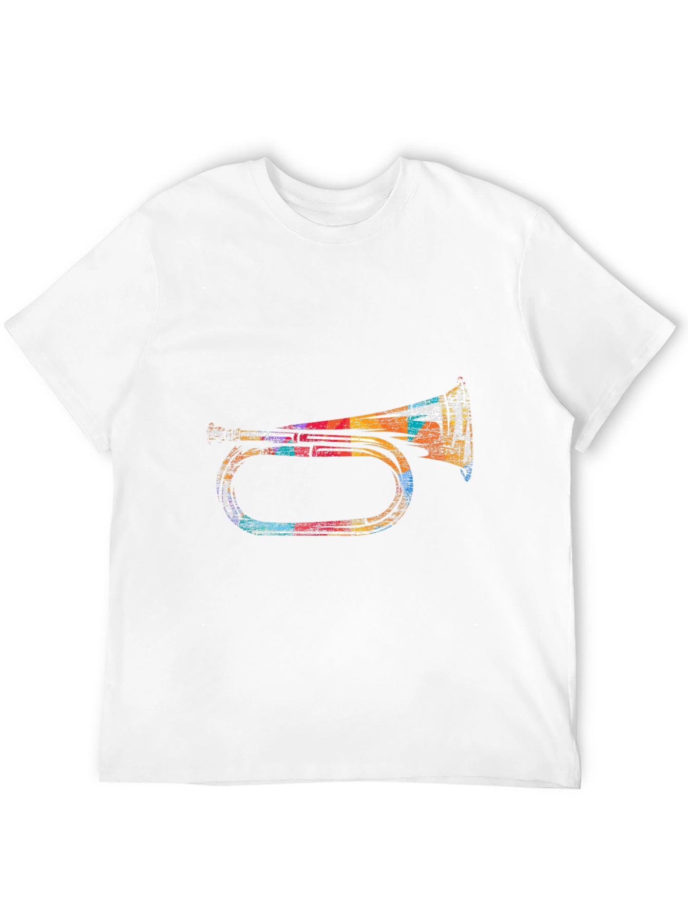 Retro Trumpet Graphic Tee - Black Cotton Blend T-Shirt