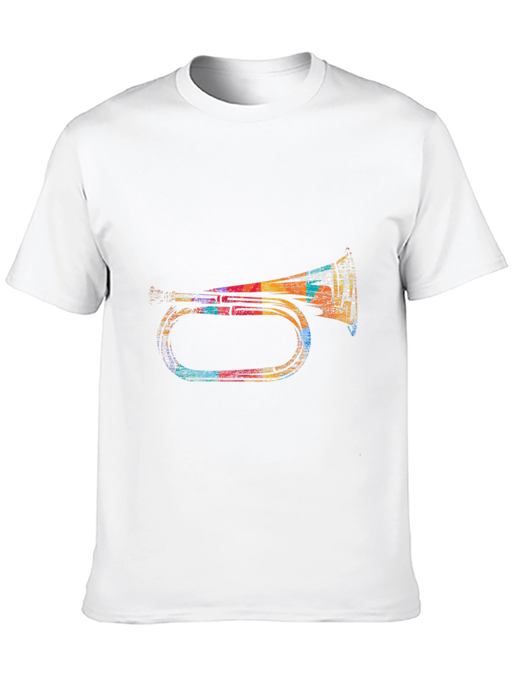 Retro Trumpet Graphic Tee - Black Cotton Blend T-Shirt