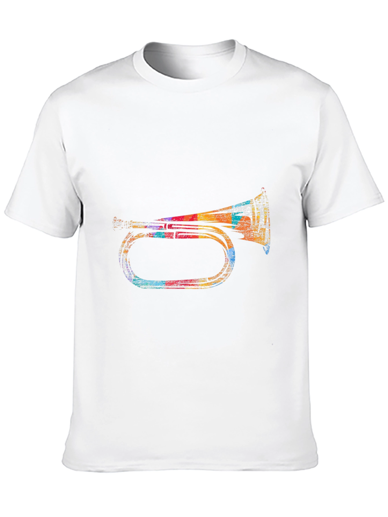 Retro Trumpet Graphic Tee - Black Cotton Blend T-Shirt