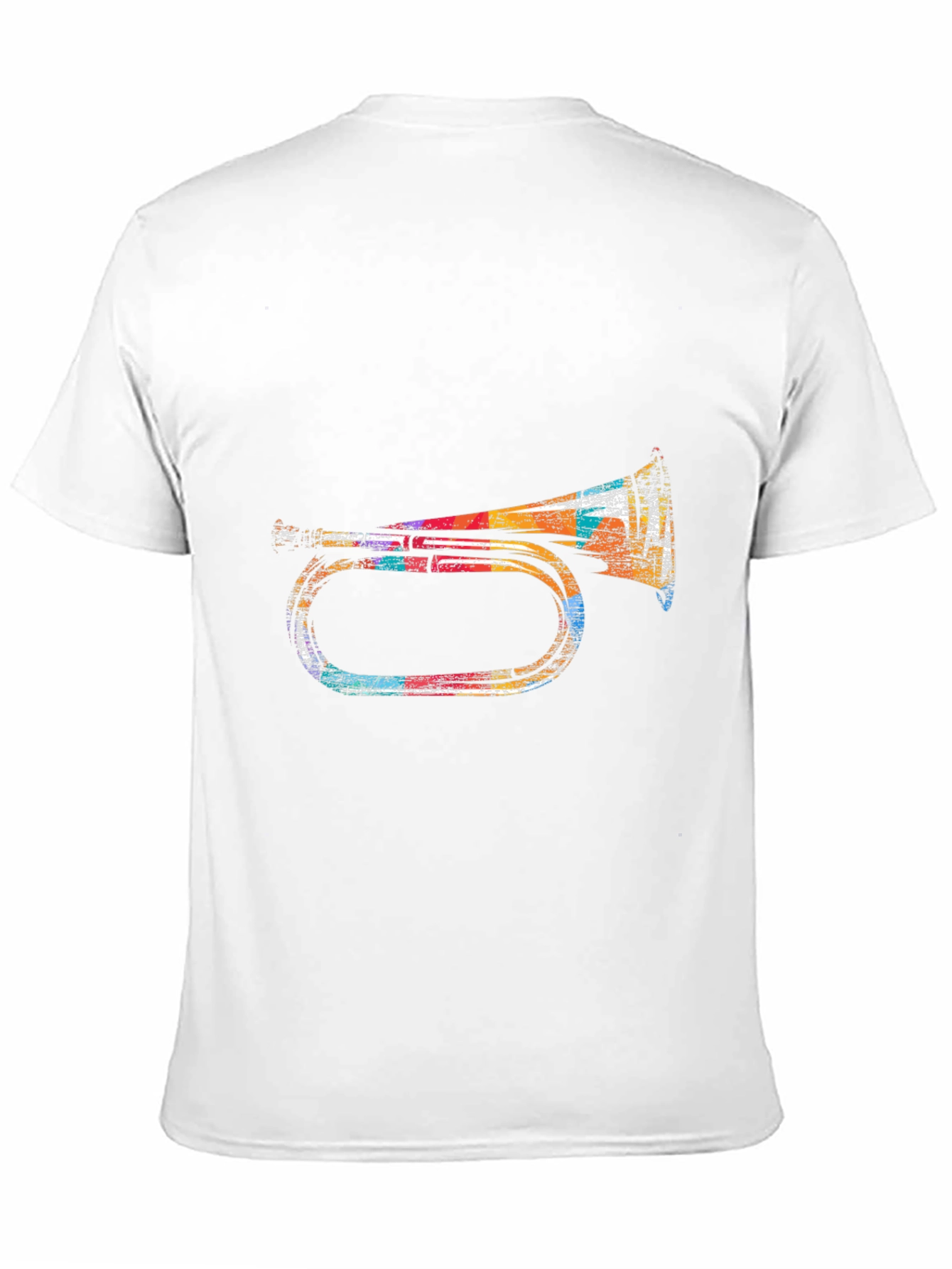 Retro Trumpet Graphic Tee - Black Cotton Blend T-Shirt