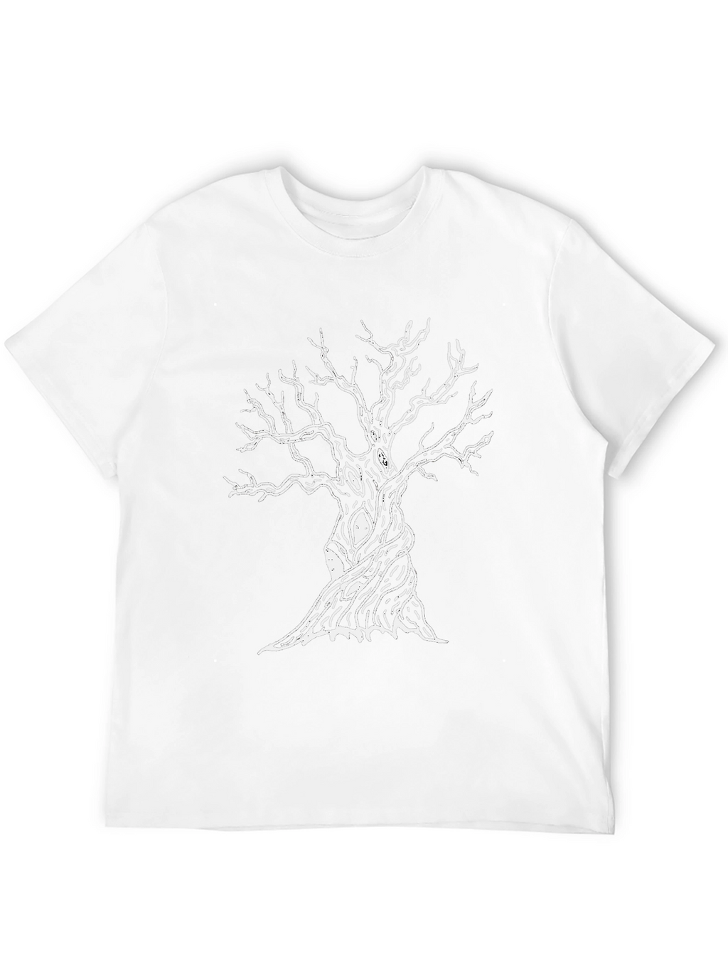 Mens Black Tee with Spooky Tree Graphic