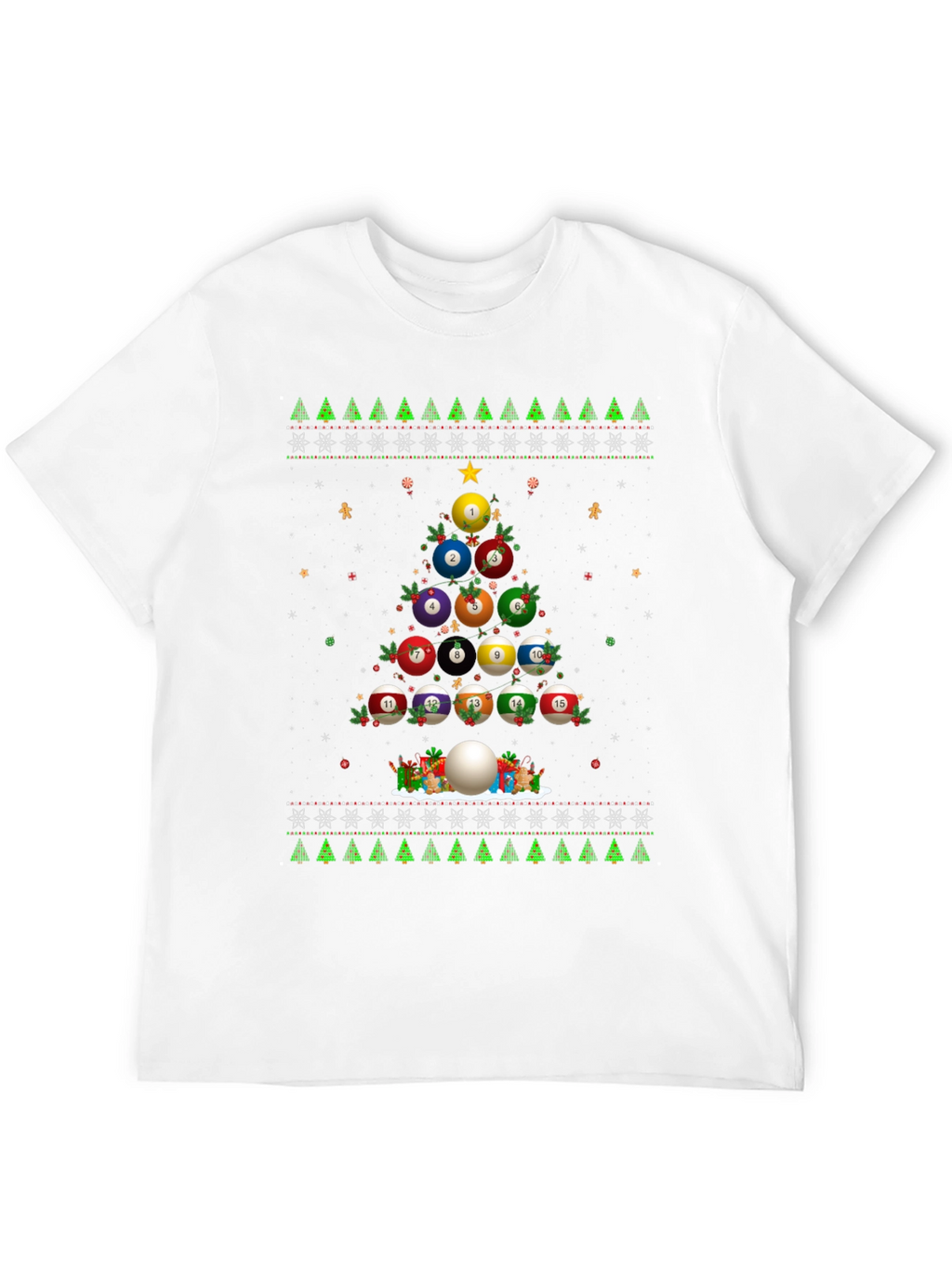 Billiard Ball Christmas Tree Holiday T-Shirt