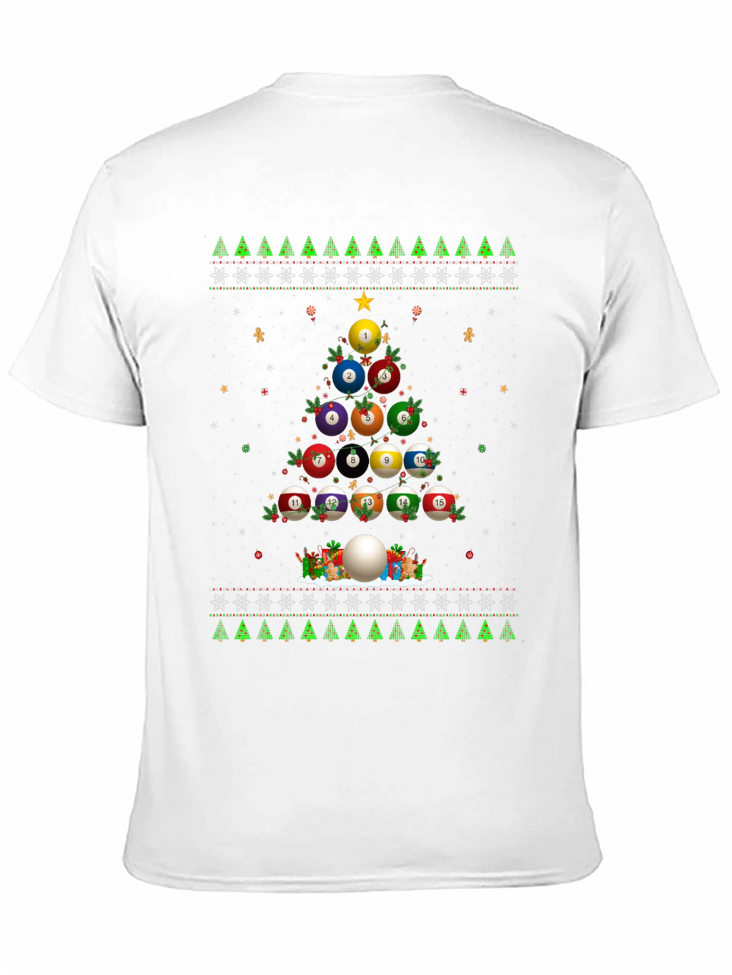 Billiard Ball Christmas Tree Holiday T-Shirt