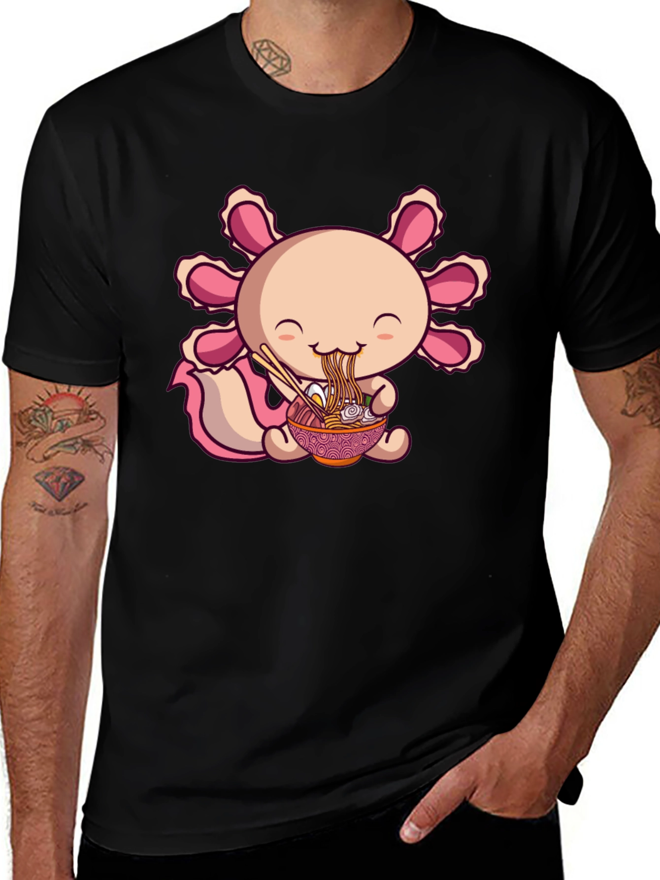 Axolotl Ramen Black T-Shirt