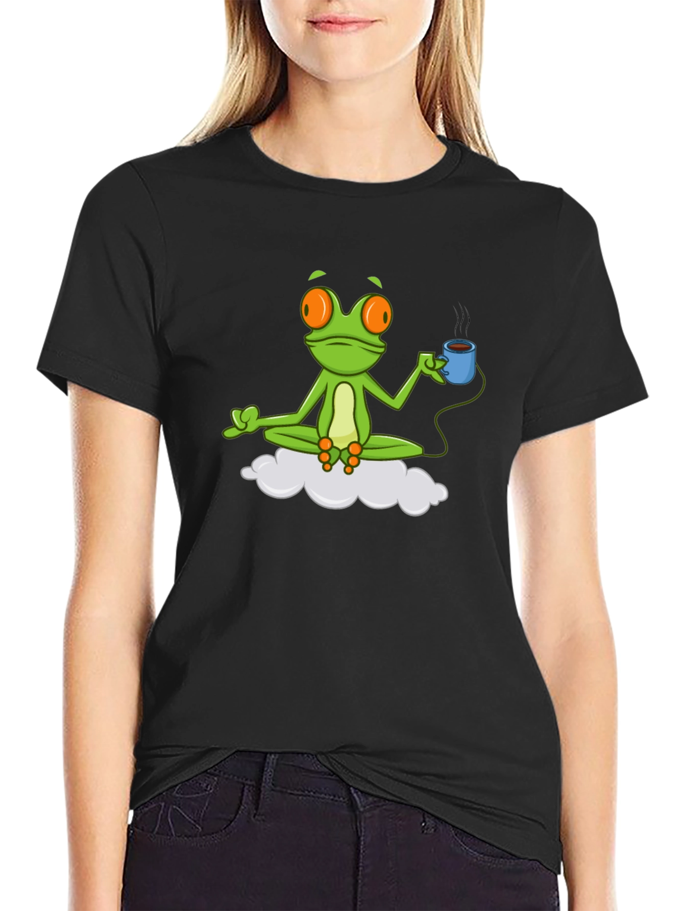Meditating Frog Coffee Lover T-Shirt
