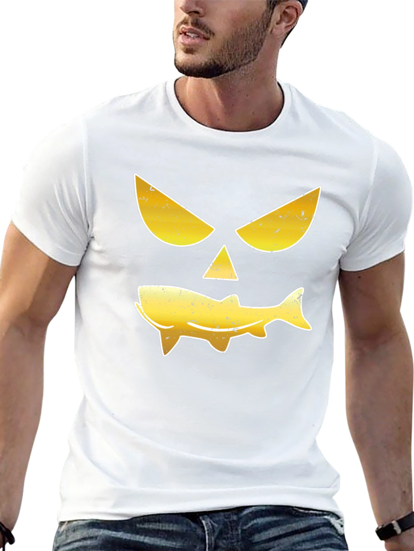 Funny Fish Face Black T-Shirt