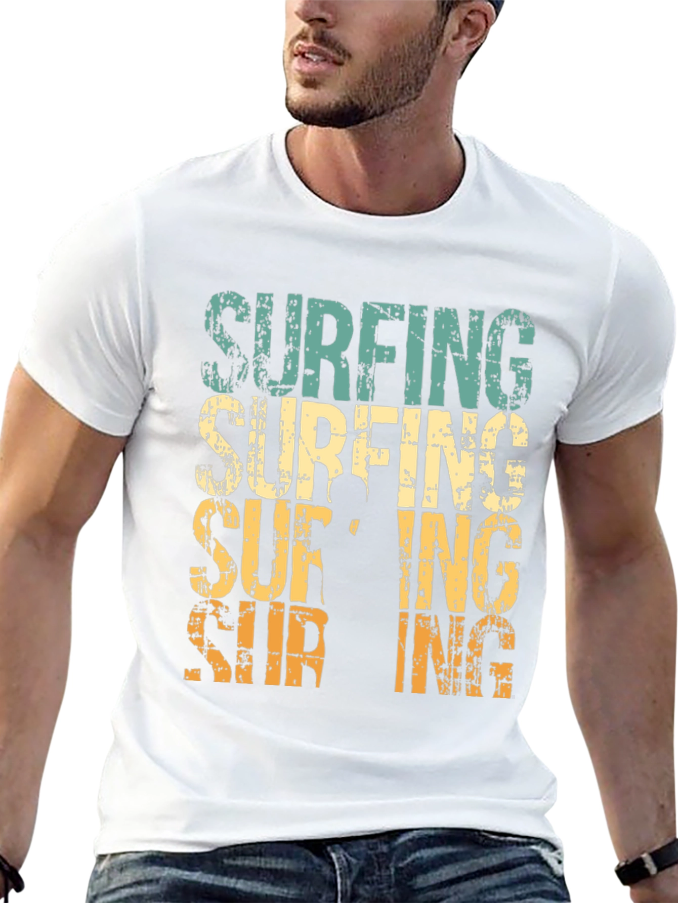 Retro Surfing Graphic T-Shirt - Surfs Up!