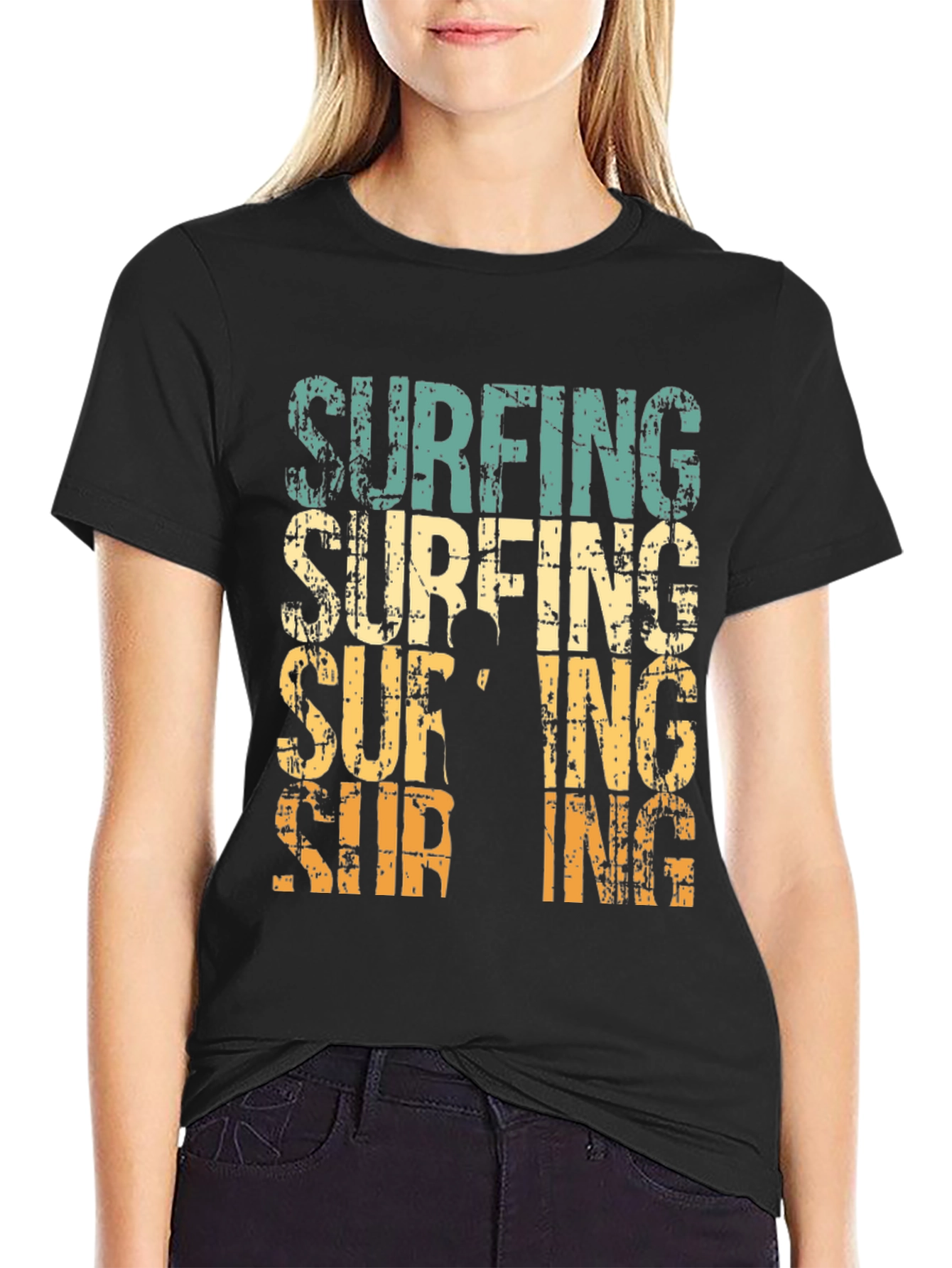 Retro Surfing Graphic T-Shirt - Surfs Up!