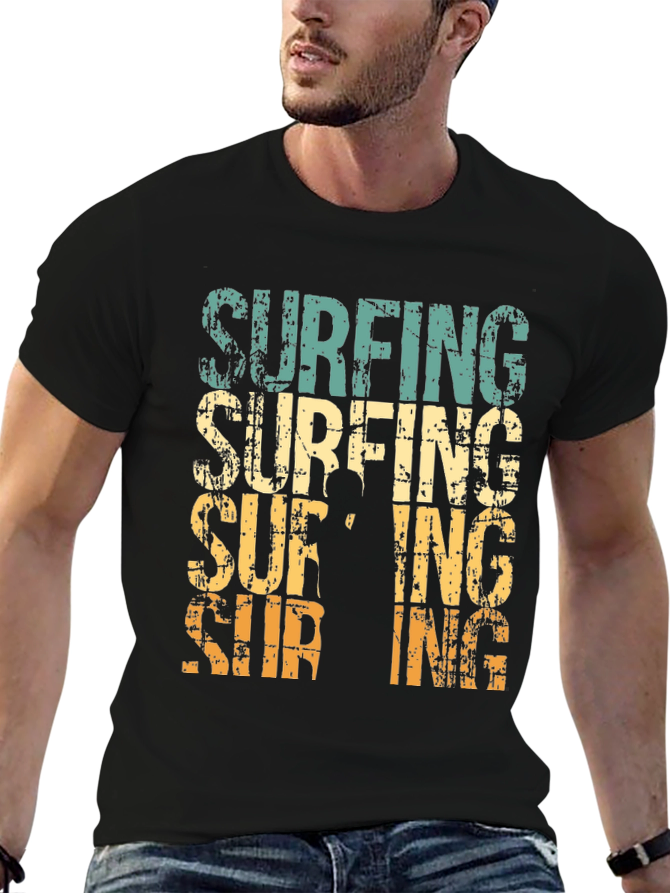 Retro Surfing Graphic T-Shirt - Surfs Up!
