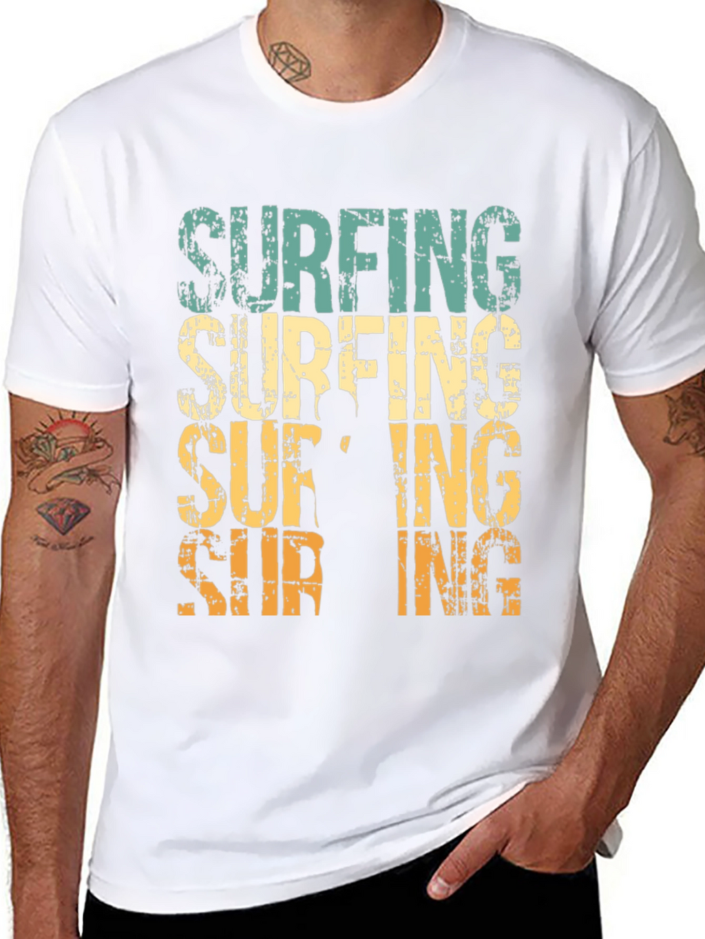Retro Surfing Graphic T-Shirt - Surfs Up!