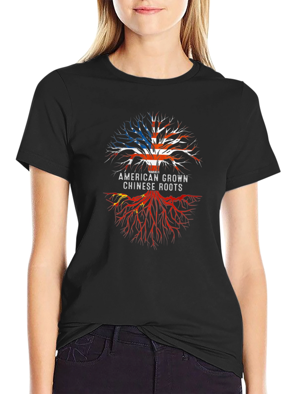 American Grown Chinese Roots Graphic Tee