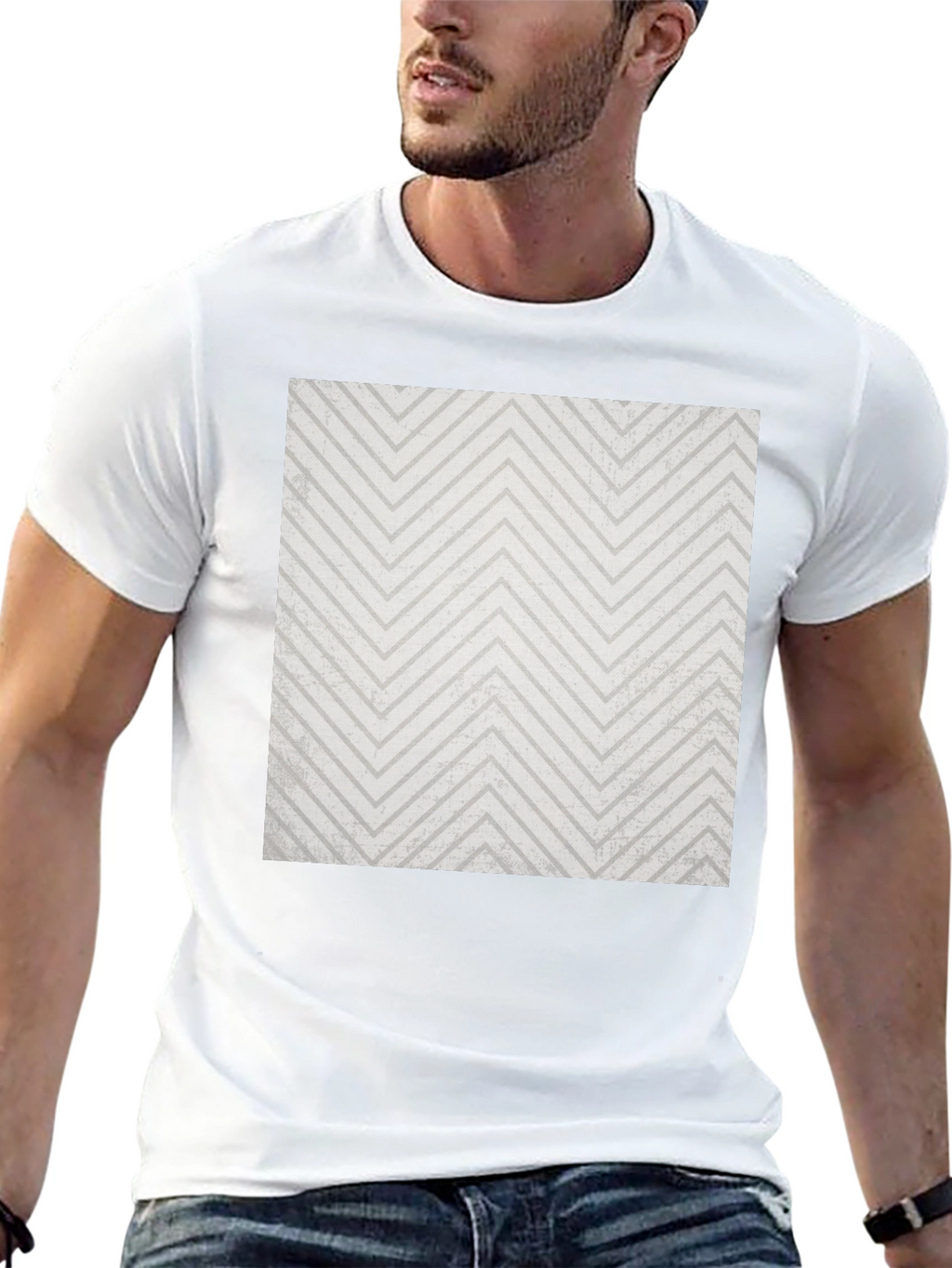 Modern Zig Zag Tee - Black Casual Style