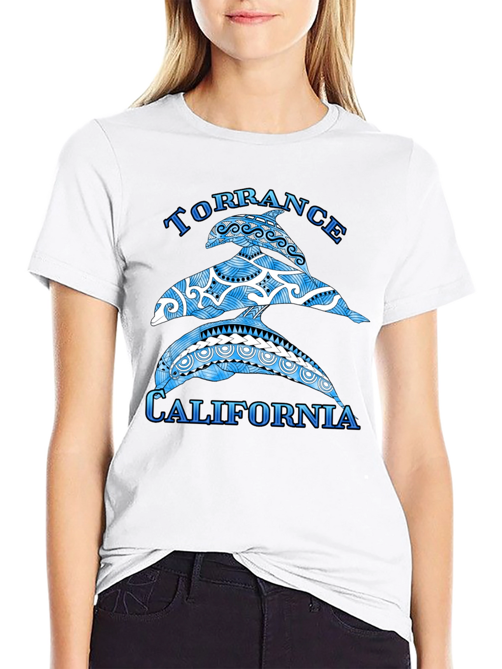 Torrance California Dolphin Black T-Shirt