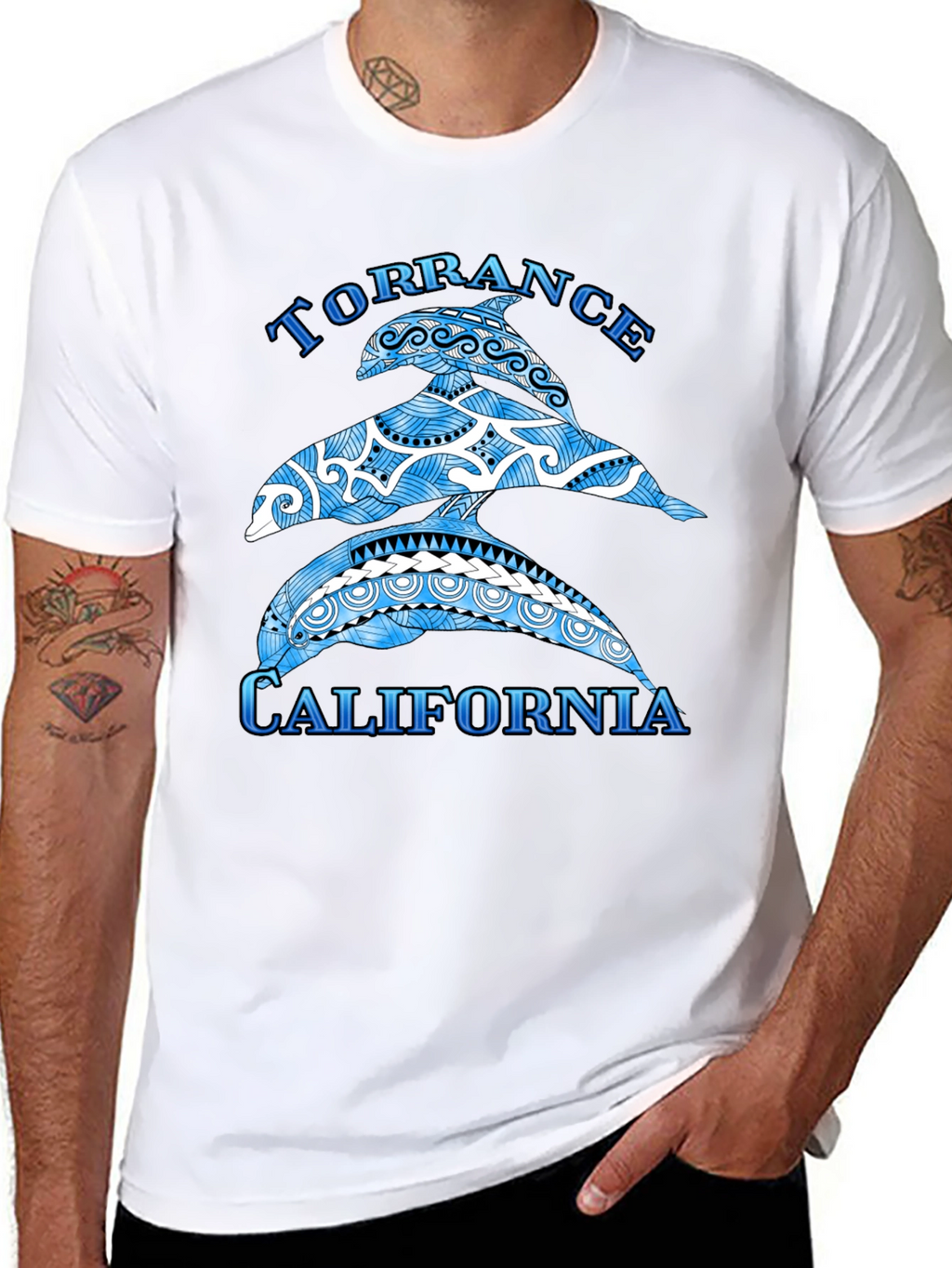 Torrance California Dolphin Black T-Shirt
