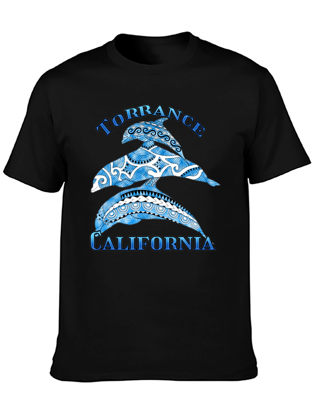 Torrance California Dolphin Black T-Shirt