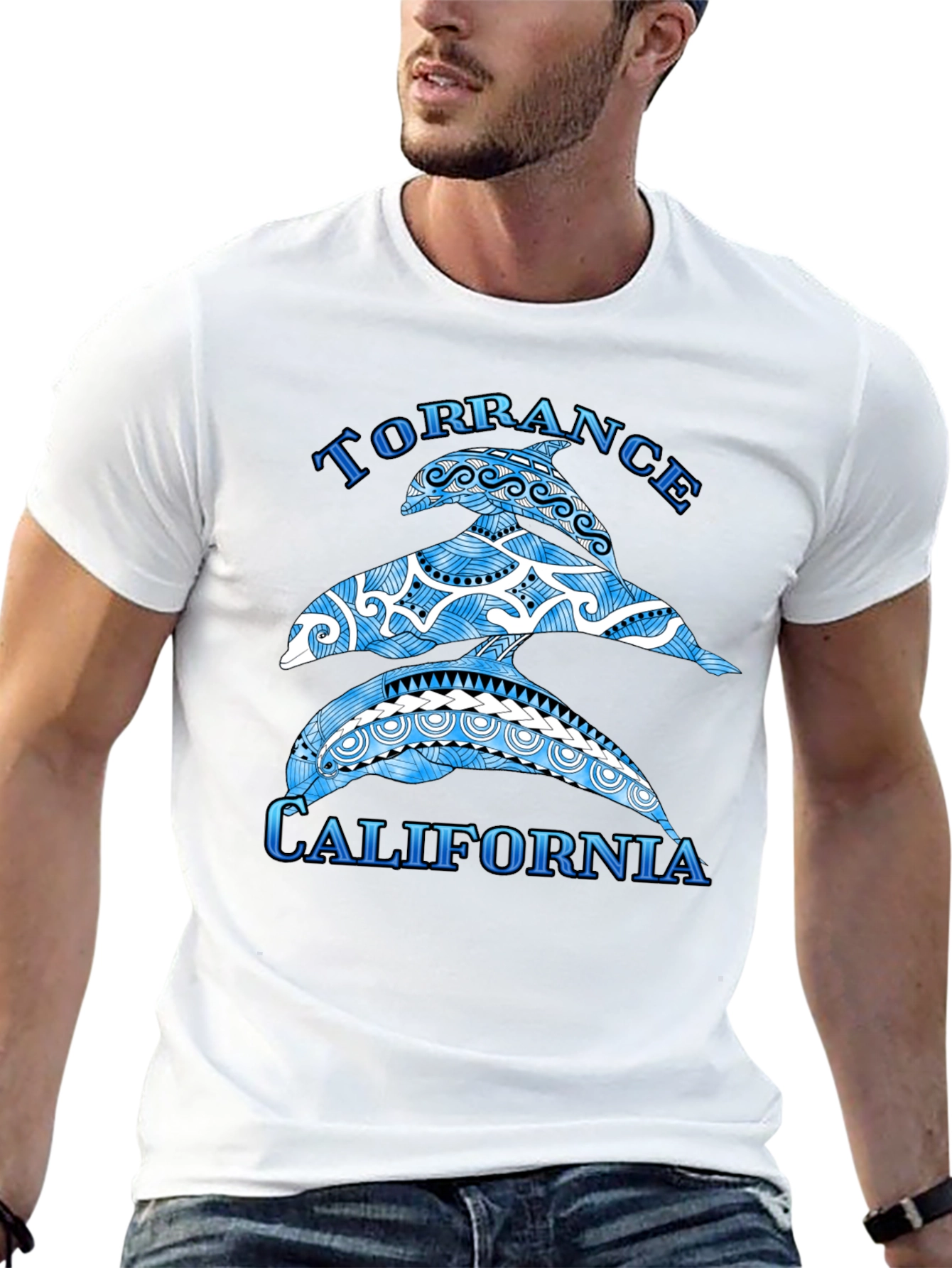 Torrance California Dolphin Black T-Shirt