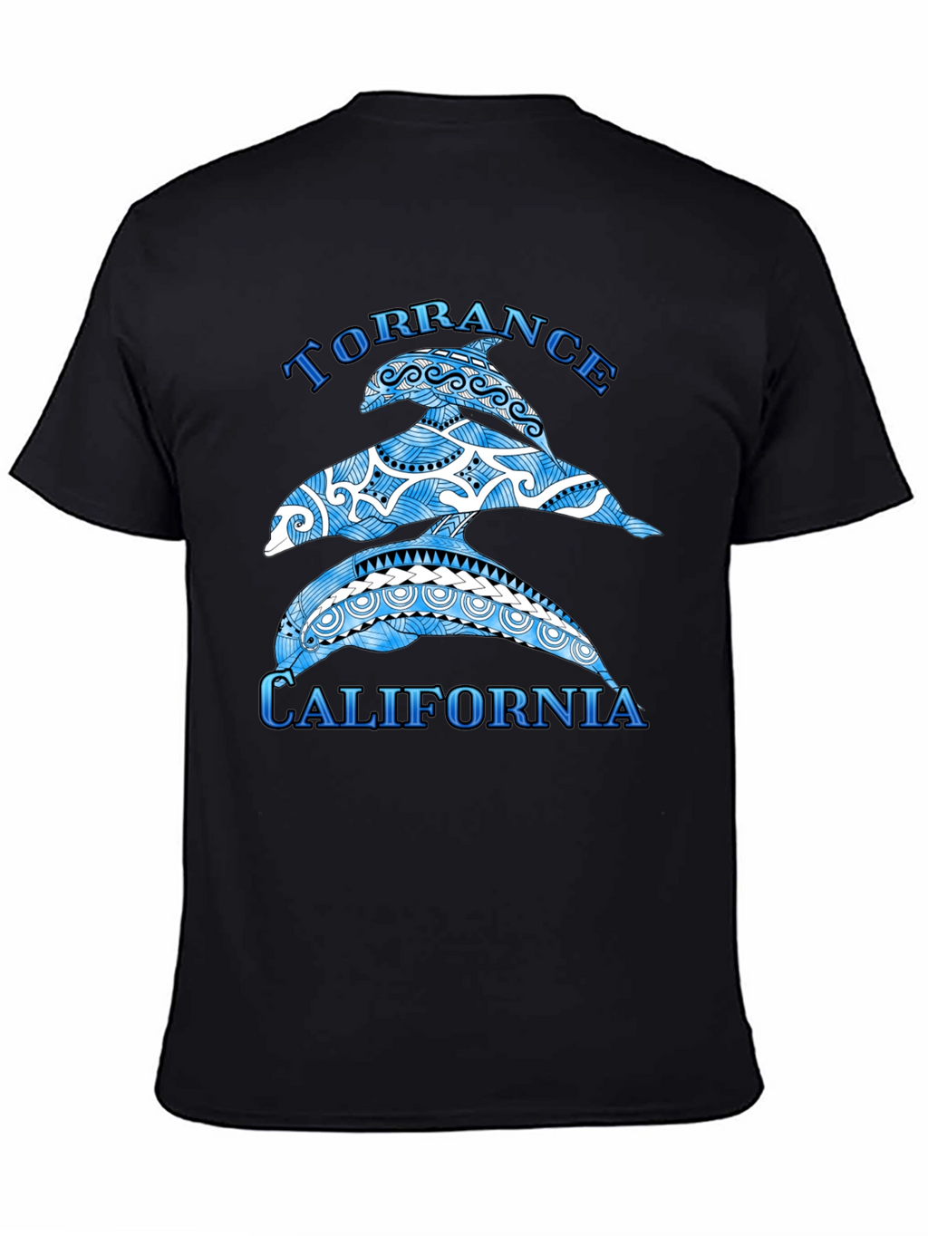 Torrance California Dolphin Black T-Shirt