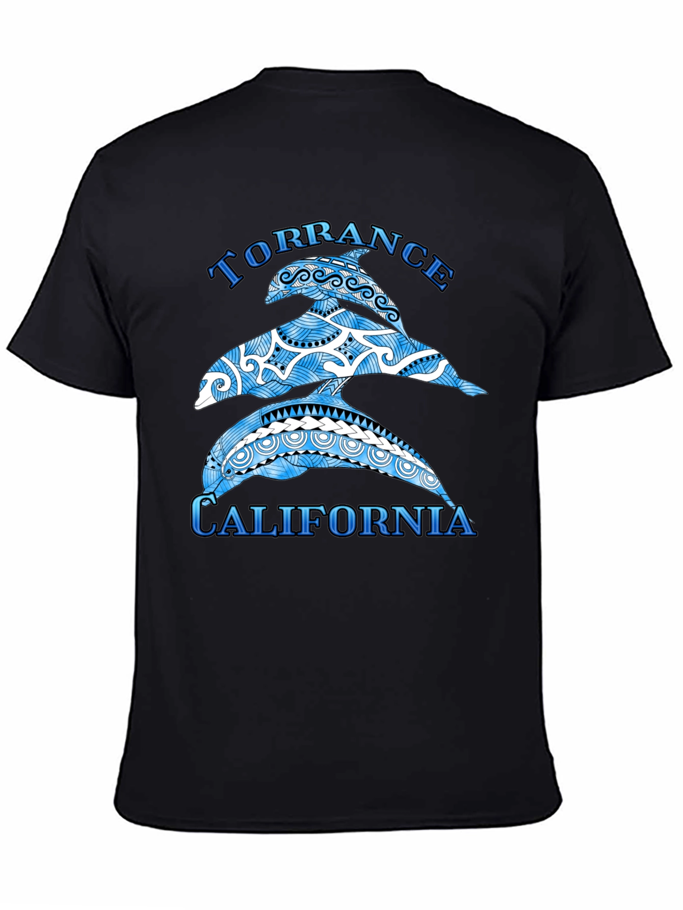 Torrance California Dolphin Black T-Shirt