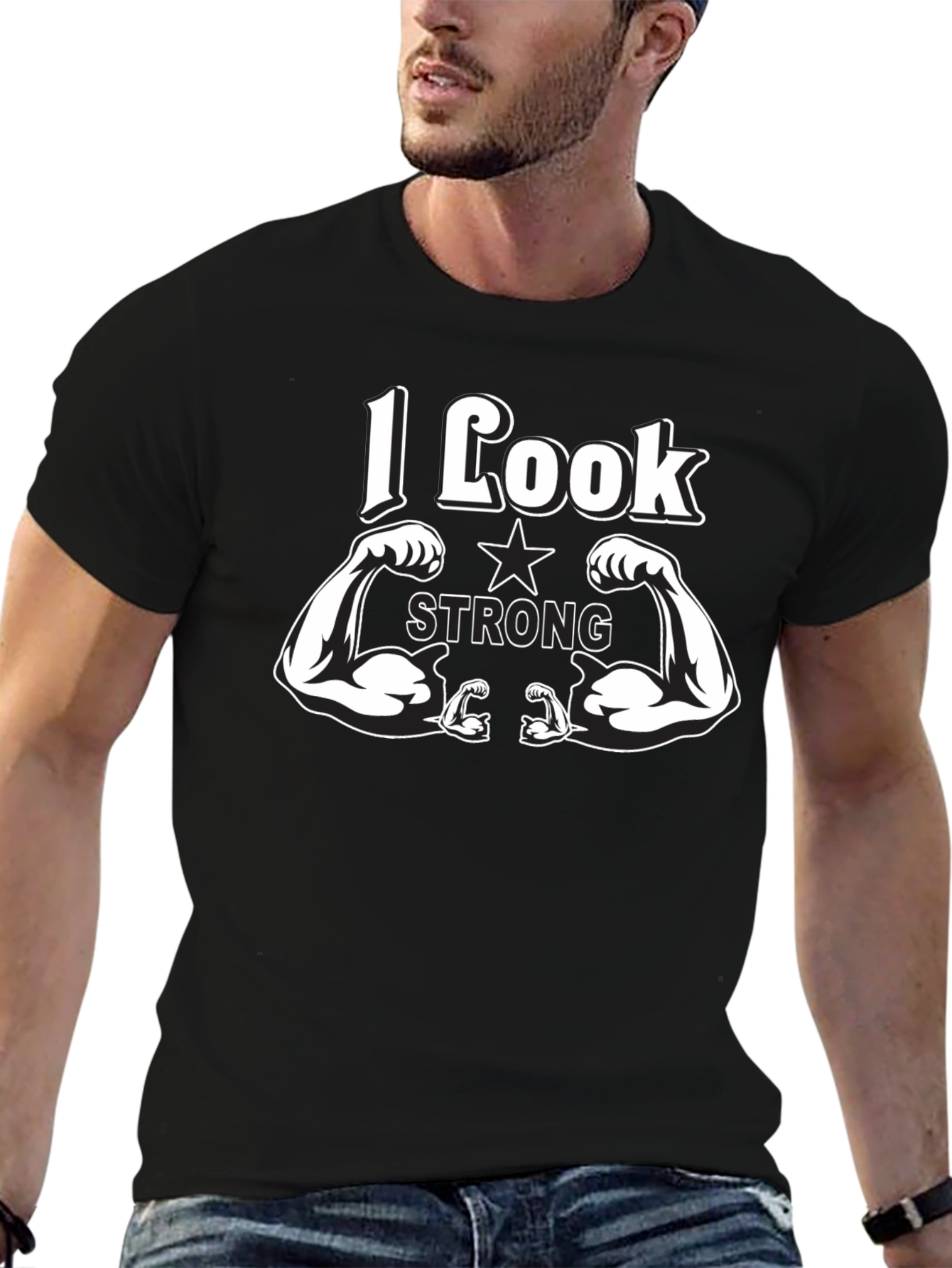 I Look Strong Black T-Shirt