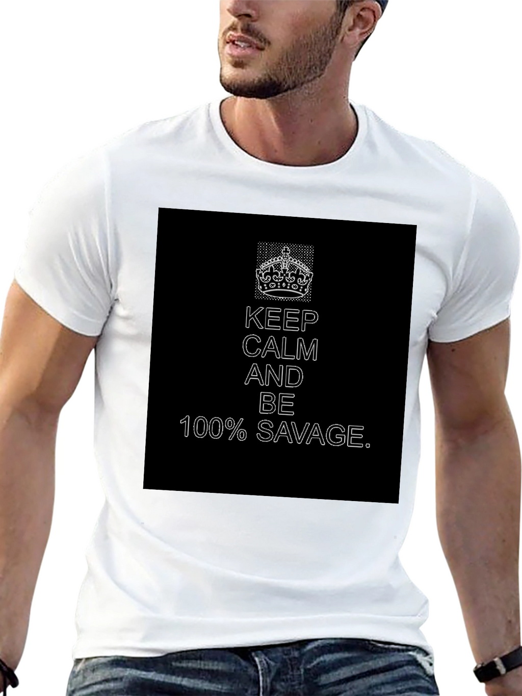 Keep Calm 100% Savage Graphic Tee - Black