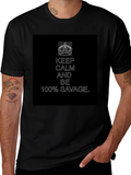 Keep Calm 100% Savage Graphic Tee - Black