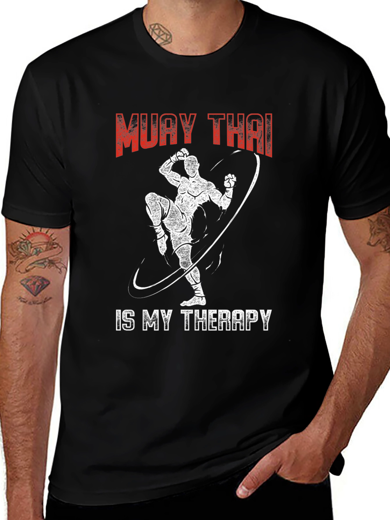 Muay Thai Therapy Graphic Tee - Martial Arts T-Shirt