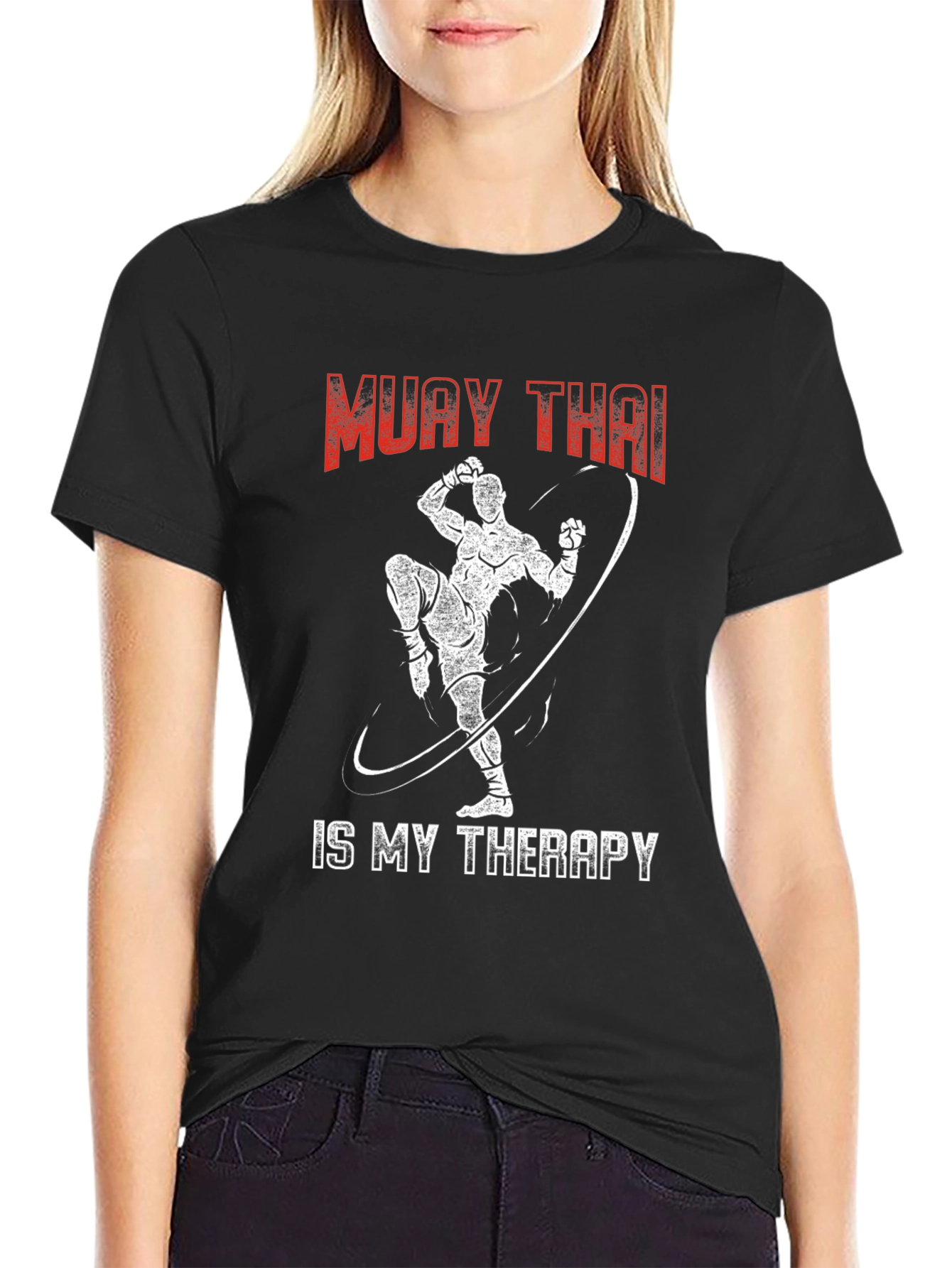 Muay Thai Therapy Graphic Tee - Martial Arts T-Shirt