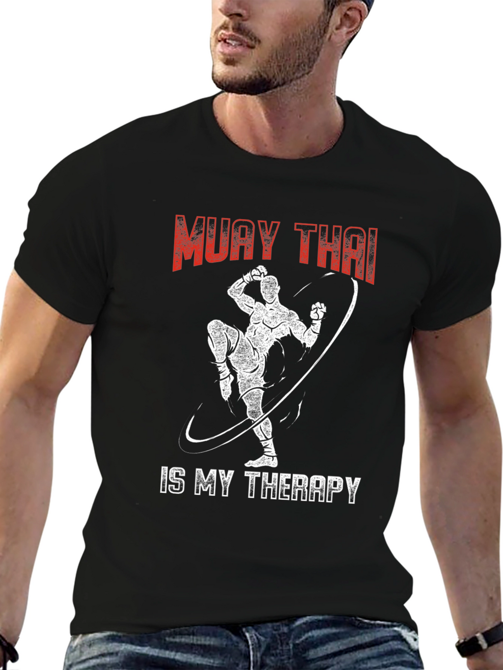 Muay Thai Therapy Graphic Tee - Martial Arts T-Shirt