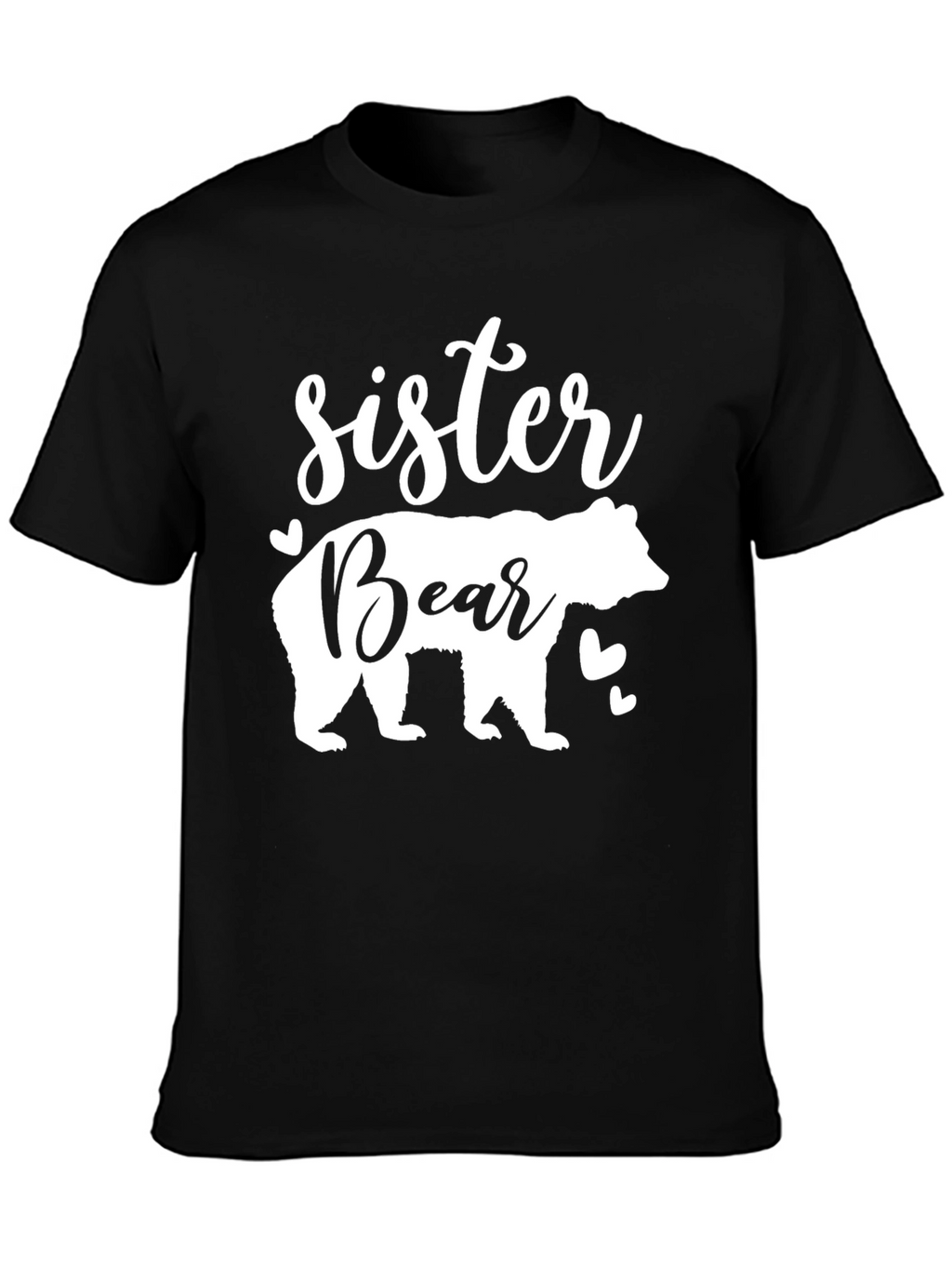 Sister Bear Graphic T-Shirt - Black