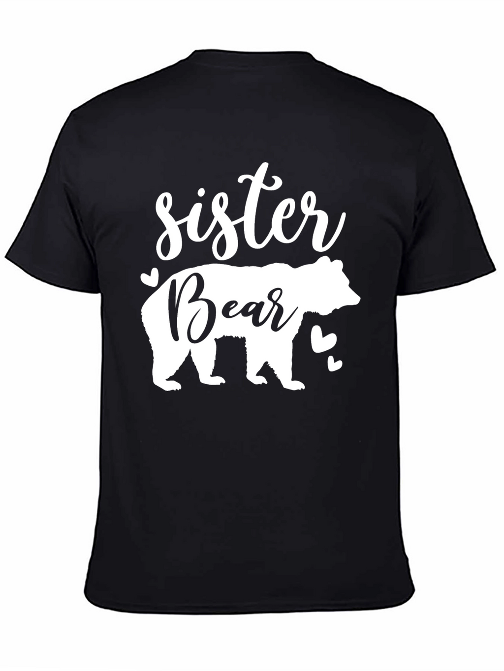 Sister Bear Graphic T-Shirt - Black